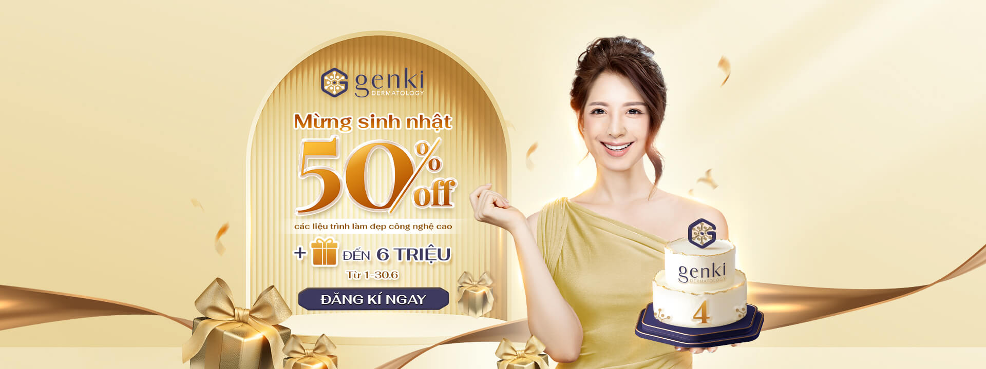GENKI DERMA ĐÓN TUỔI MỚI  OFF 50% + QUÀ ĐẾN 6TR CÁC LIỆU TRÌNH CÔNG NGHỆ CAO