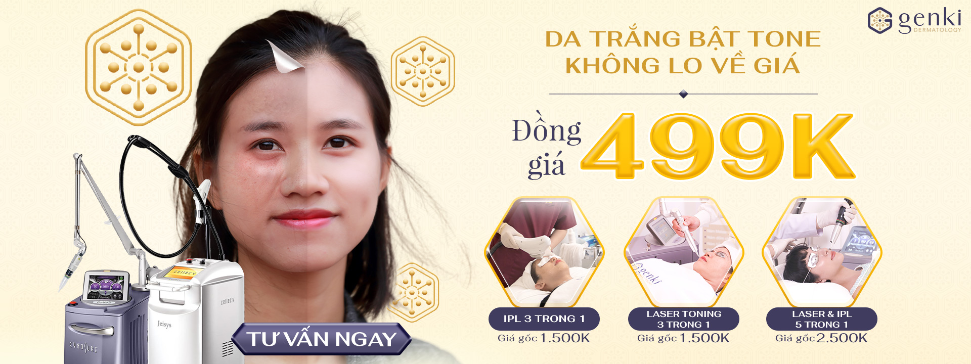 THÁNG 9 - ĐỒNG GIÁ 499K TOP 3 DỊCH VỤ TRẮNG DA BEST-SELLER