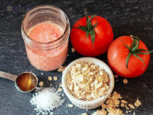 Cà chua kết hợp với bột yến mạch
